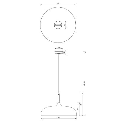 Brilagi - Suspension filaire ABRAHAM 1xE27/60W/230V d. 45 cm beige