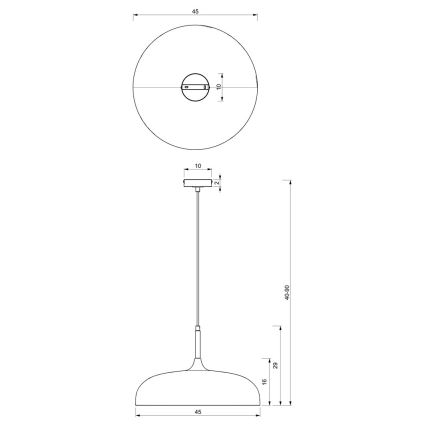 Brilagi - Suspension filaire ABRAHAM 1xE27/60W/230V d. 45 cm vert