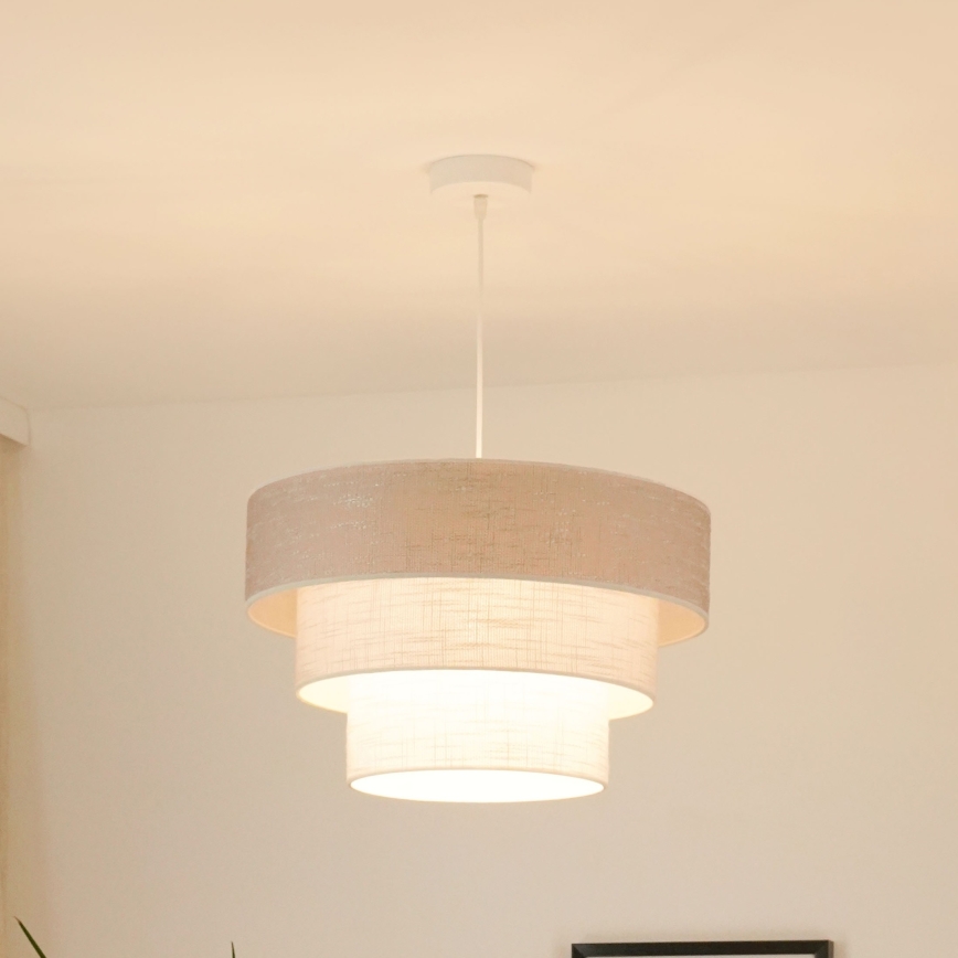 Brilagi - Suspension filaire ALASKA LUNETA 1xE27/15W/230V d. 45 cm gris/crème
