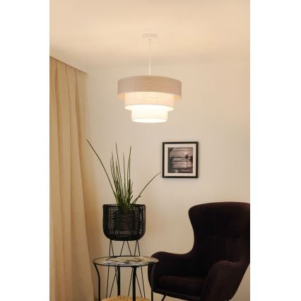 Brilagi - Suspension filaire ALASKA LUNETA 1xE27/15W/230V d. 45 cm gris/crème