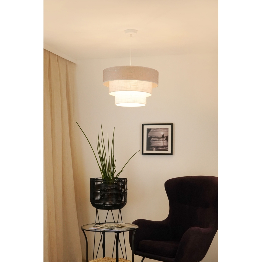 Brilagi - Suspension filaire ALASKA LUNETA 1xE27/15W/230V d. 45 cm gris/crème