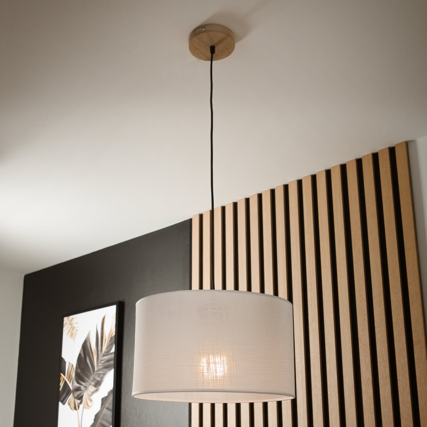Brilagi - Suspension filaire ANTHONY 1xE27/60W/230V chêne/blanc