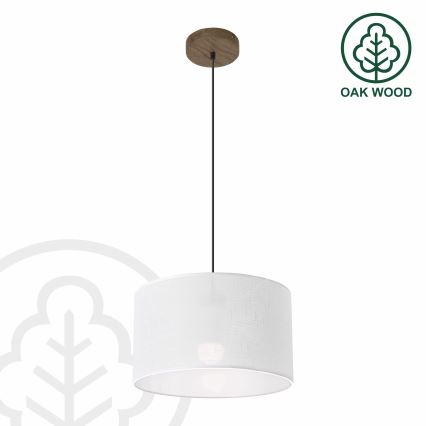 Brilagi - Suspension filaire ANTHONY 1xE27/60W/230V chêne noyer/blanc