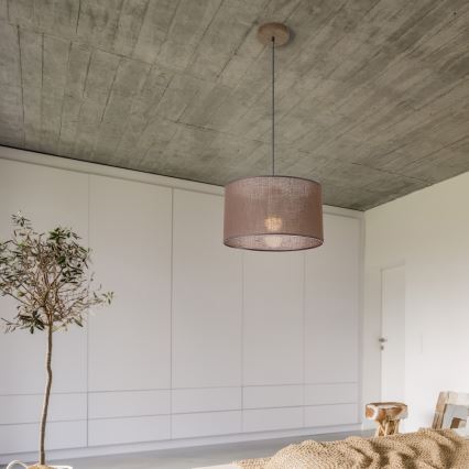 Brilagi - Suspension filaire ANTHONY 1xE27/60W/230V chêne noyer/marron