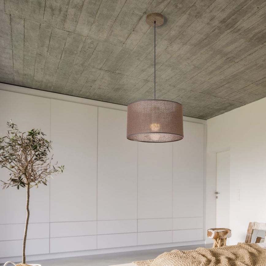 Brilagi - Suspension filaire ANTHONY 1xE27/60W/230V chêne noyer/marron