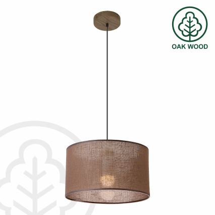 Brilagi - Suspension filaire ANTHONY 1xE27/60W/230V chêne noyer/marron