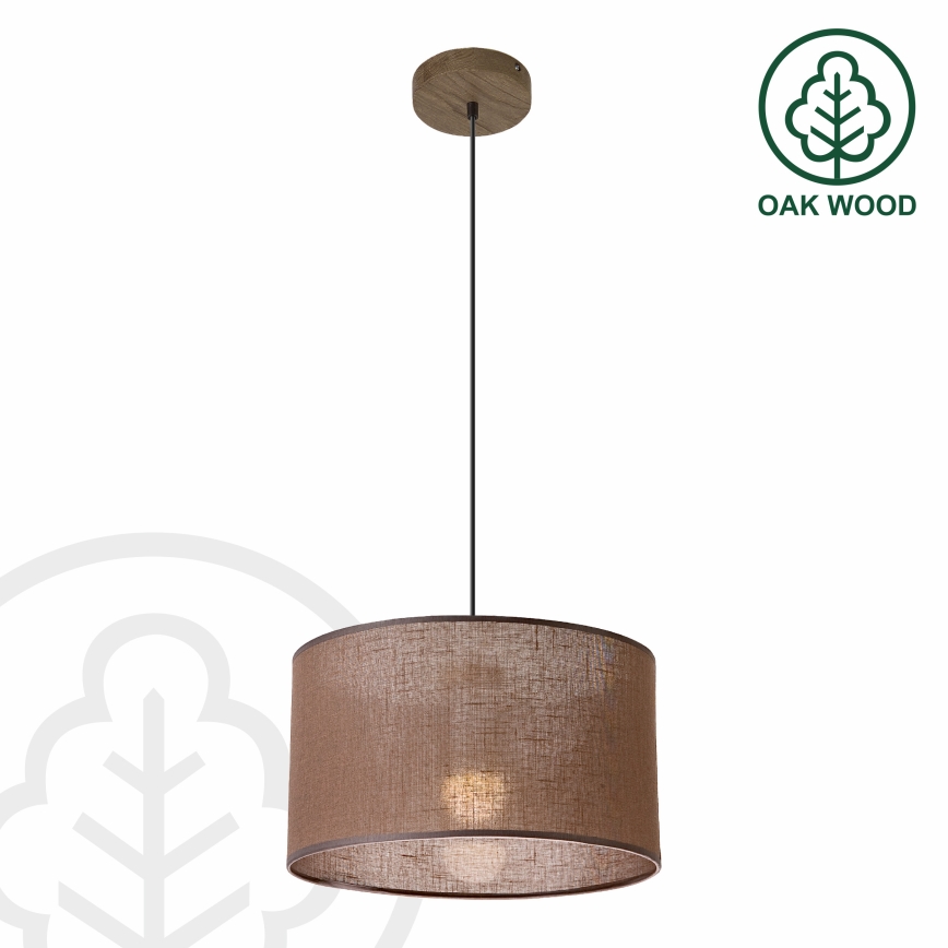 Brilagi - Suspension filaire ANTHONY 1xE27/60W/230V chêne noyer/marron