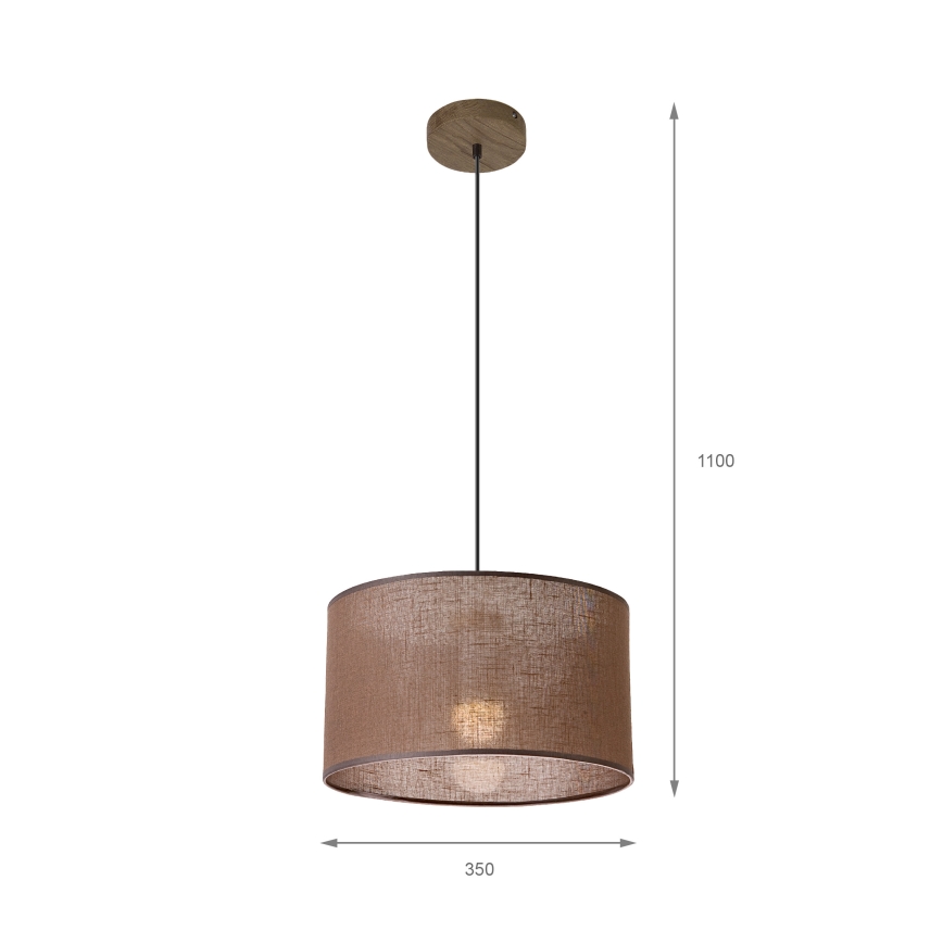 Brilagi - Suspension filaire ANTHONY 1xE27/60W/230V chêne noyer/marron