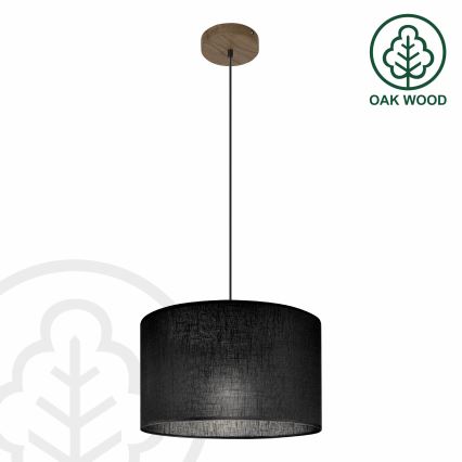 Brilagi - Suspension filaire ANTHONY 1xE27/60W/230V chêne noyer/noir