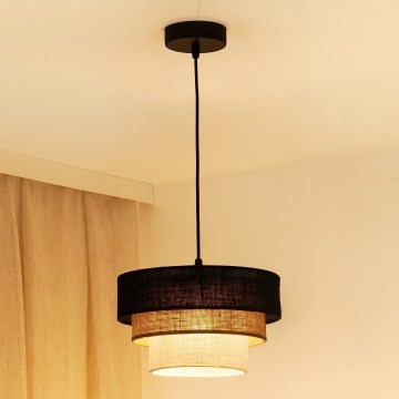 Brilagi - Suspension filaire ASPEN LUNETA 1xE27/15W/230V d. 25 cm noir/beige/crème