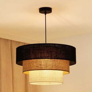 Brilagi - Suspension filaire ASPEN LUNETA 1xE27/15W/230V d. 45 cm noir/beige/crème