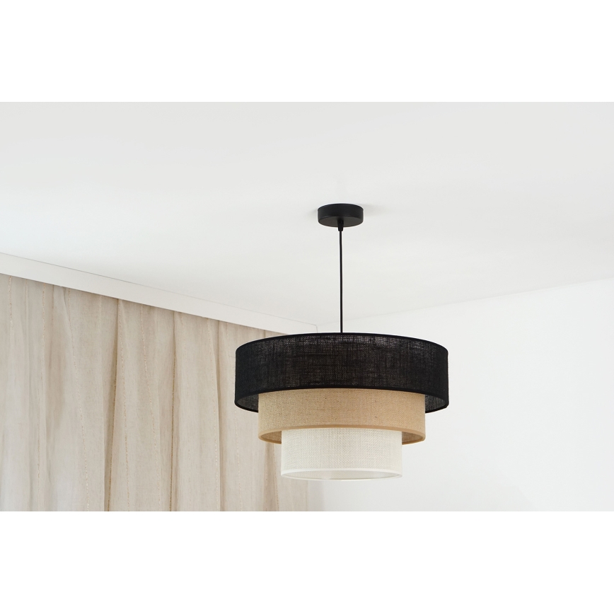 Brilagi - Suspension filaire ASPEN LUNETA 1xE27/15W/230V d. 45 cm noir/beige/crème