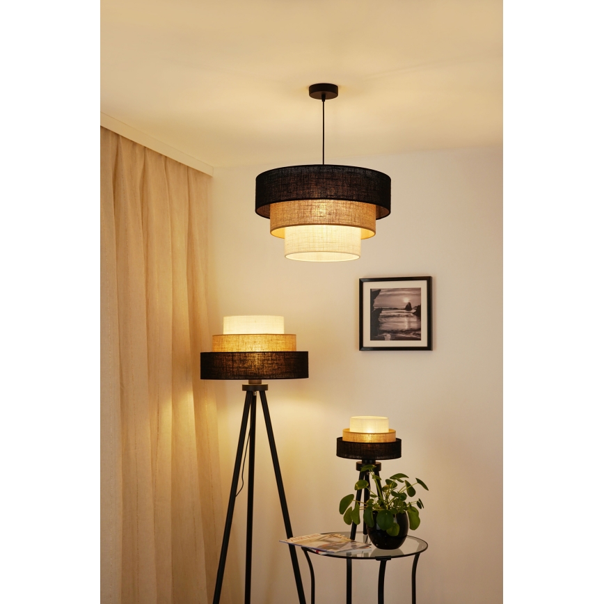 Brilagi - Suspension filaire ASPEN LUNETA 1xE27/15W/230V d. 45 cm noir/beige/crème