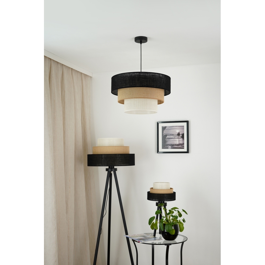 Brilagi - Suspension filaire ASPEN LUNETA 1xE27/15W/230V d. 45 cm noir/beige/crème