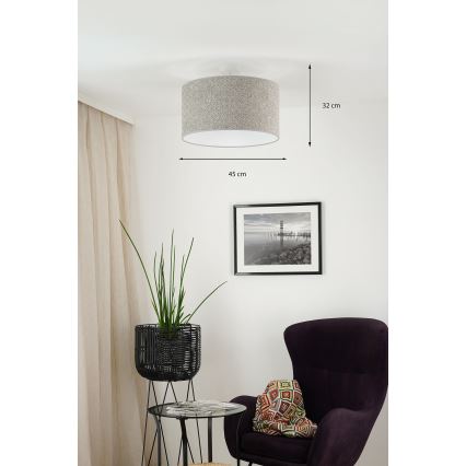 Brilagi - Suspension filaire BOUCLE ROLLER 1xE27/15W/230V d. 45 cm gris