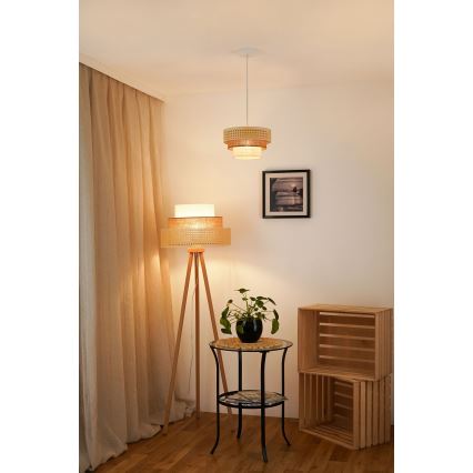 Brilagi - Suspension filaire CEDAR LUNETA 1xE27/15W/230V d. 25 cm beige/marron/crème