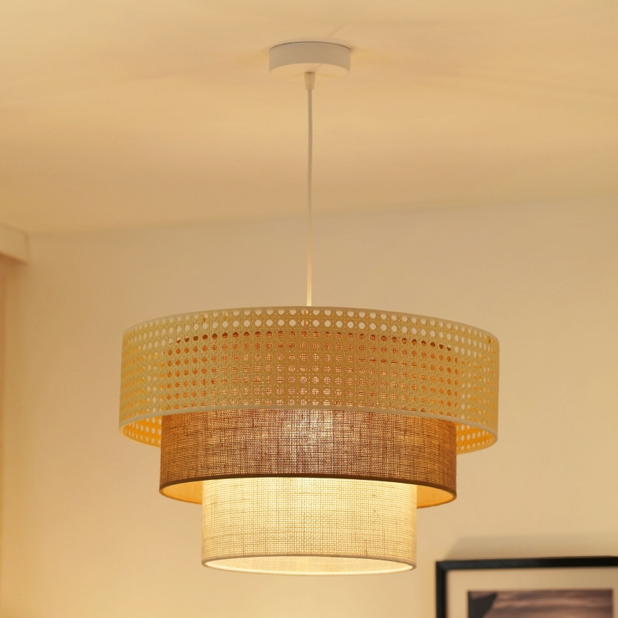 Brilagi - Suspension filaire CEDAR LUNETA 1xE27/15W/230V d. 45 cm beige/marron/crème
