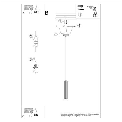 Brilagi - Suspension filaire CRESTO 1xGU10/10W/230V noir