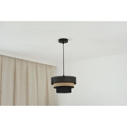 Brilagi - Suspension filaire DAKOTA LUNETA 1xE27/15W/230V d. 25 cm noir/beige