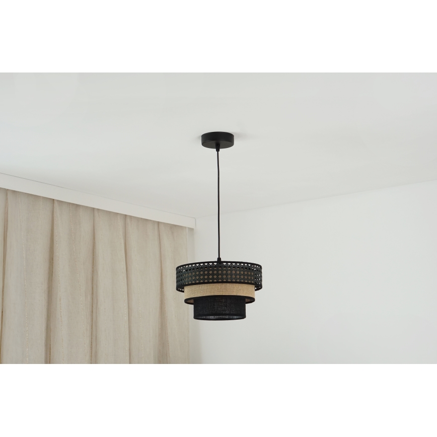 Brilagi - Suspension filaire DAKOTA LUNETA 1xE27/15W/230V d. 25 cm noir/beige