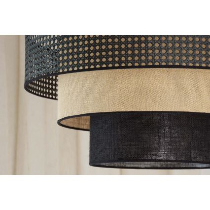 Brilagi - Suspension filaire DAKOTA LUNETA 1xE27/15W/230V d. 45 cm noir/beige