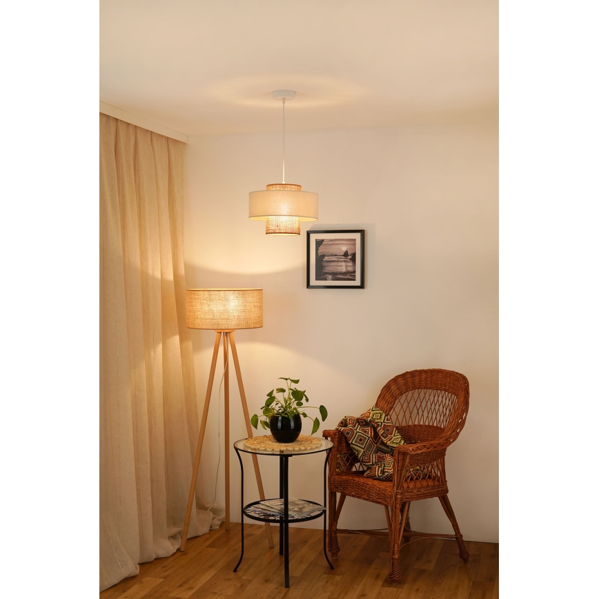 Brilagi - Suspension filaire DALLAS 1xE27/15W/230V d. 30 cm marron/crème/blanc