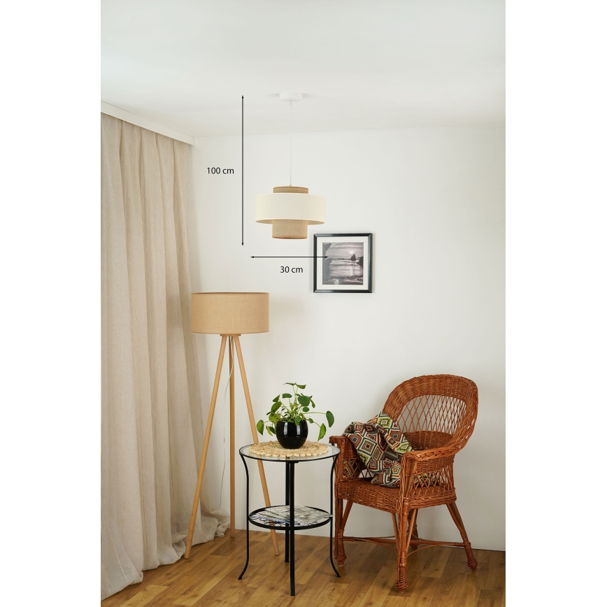 Brilagi - Suspension filaire DALLAS 1xE27/15W/230V d. 30 cm marron/crème/blanc