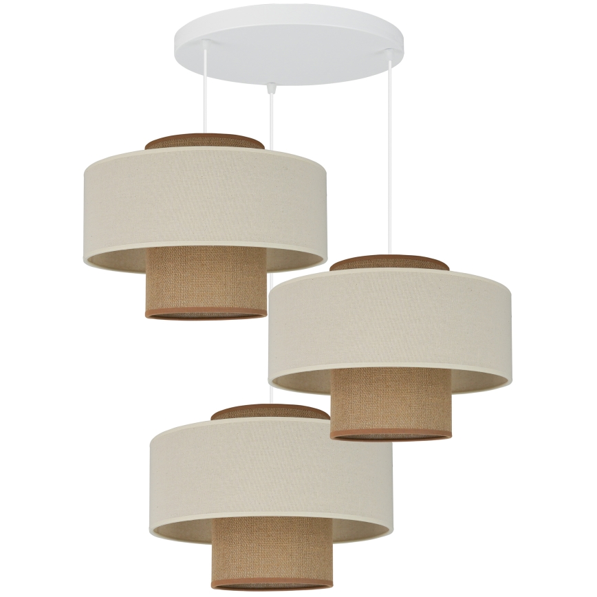 Brilagi - Suspension filaire DALLAS 3xE27/15W/230V marron/crème/blanc