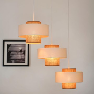 Brilagi - Suspension filaire DALLAS 3xE27/15W/230V marron/crème/blanc