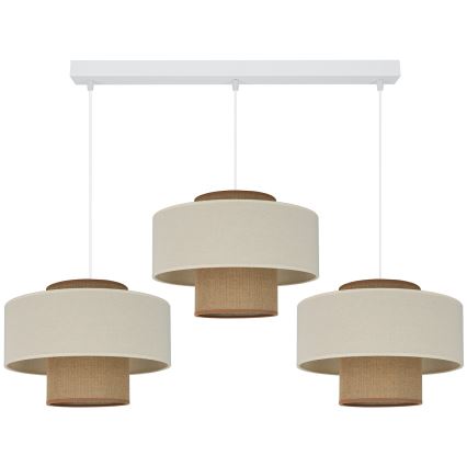 Brilagi - Suspension filaire DALLAS 3xE27/15W/230V marron/crème/blanc