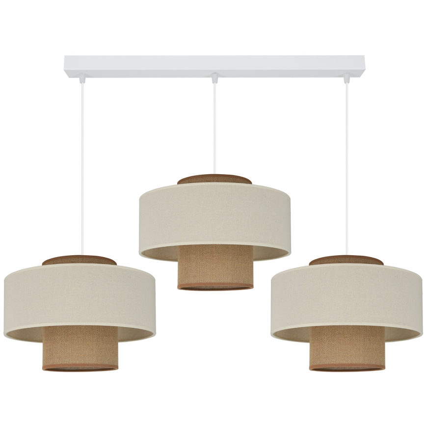 Brilagi - Suspension filaire DALLAS 3xE27/15W/230V marron/crème/blanc