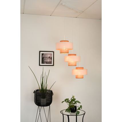 Brilagi - Suspension filaire DALLAS 3xE27/15W/230V marron/crème/blanc
