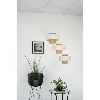 Brilagi - Suspension filaire DALLAS 3xE27/15W/230V marron/crème/blanc