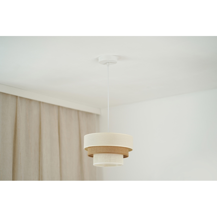Brilagi - Suspension filaire DENVER LUNETA 1xE27/15W/230V d. 25 cm beige/marron/crème