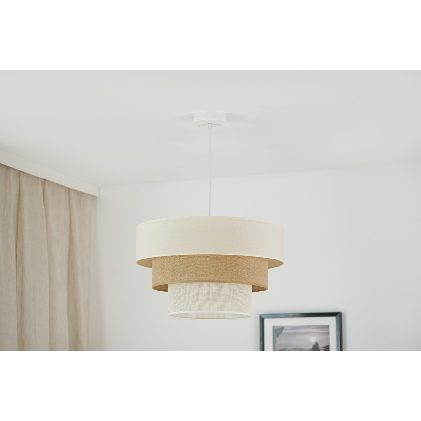 Brilagi - Suspension filaire DENVER LUNETA 1xE27/15W/230V d. 45 cm beige/marron/crème