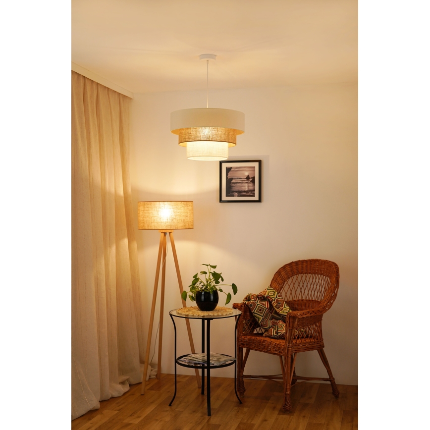 Brilagi - Suspension filaire DENVER LUNETA 1xE27/15W/230V d. 45 cm beige/marron/crème