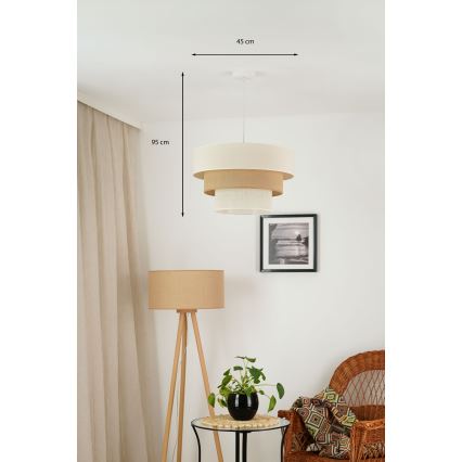 Brilagi - Suspension filaire DENVER LUNETA 1xE27/15W/230V d. 45 cm beige/marron/crème