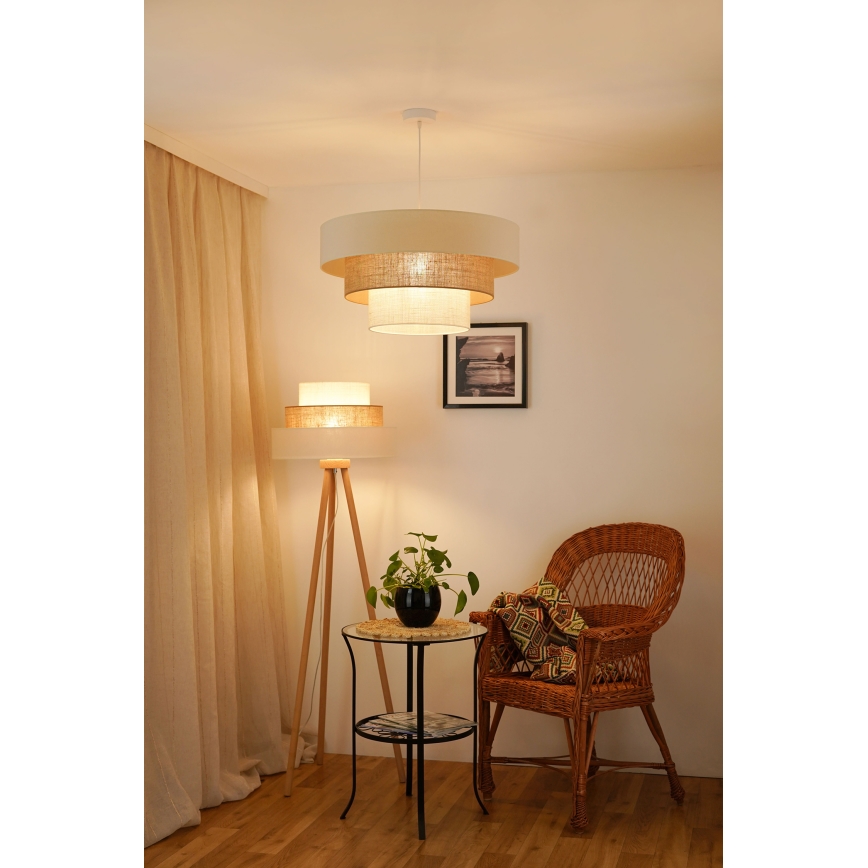 Brilagi - Suspension filaire DENVER LUNETA 1xE27/15W/230V d. 60 cm beige/marron/crème