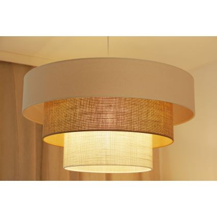 Brilagi - Suspension filaire DENVER LUNETA 1xE27/15W/230V d. 60 cm beige/marron/crème