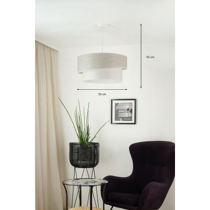 Brilagi - Suspension filaire DOVER SHINE 1xE27/15W/230V d. 50 cm gris/crème