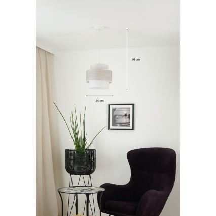 Brilagi - Suspension filaire DOVER SPACE 1xE27/15W/230V d. 25 cm gris/crème