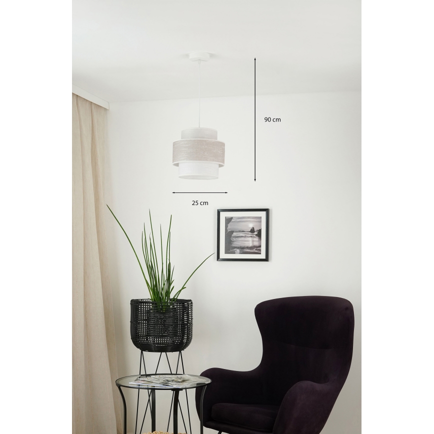 Brilagi - Suspension filaire DOVER SPACE 1xE27/15W/230V d. 25 cm gris/crème