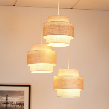 Brilagi - Suspension filaire DOVER SPACE 3xE27/15W/230V gris/crème