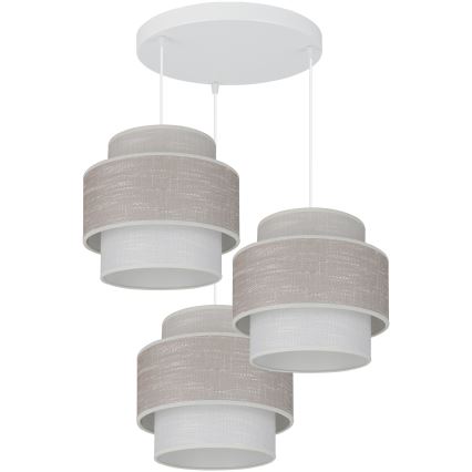 Brilagi - Suspension filaire DOVER SPACE 3xE27/15W/230V gris/crème