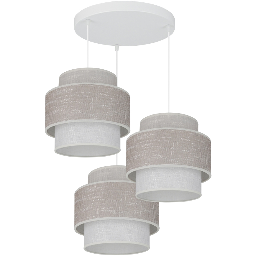 Brilagi - Suspension filaire DOVER SPACE 3xE27/15W/230V gris/crème