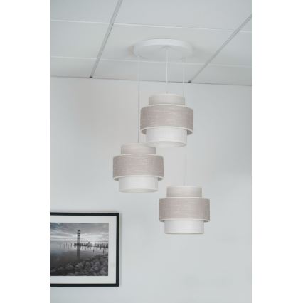 Brilagi - Suspension filaire DOVER SPACE 3xE27/15W/230V gris/crème