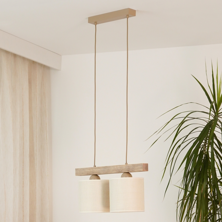 Brilagi - Suspension filaire FOREST 2xE27/15W/230V pin/marron/crème
