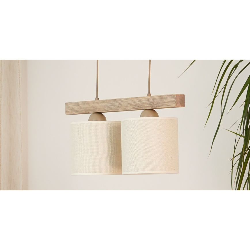 Brilagi - Suspension filaire FOREST 2xE27/15W/230V pin/marron/crème