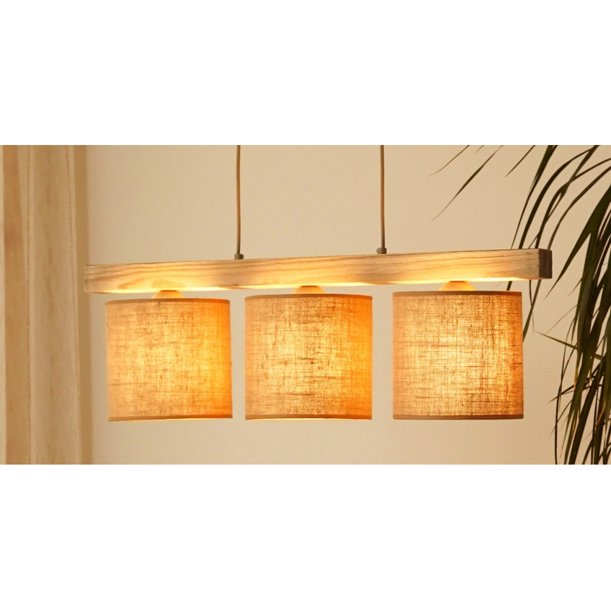 Brilagi - Suspension filaire FOREST 3xE27/15W/230V pin/marron