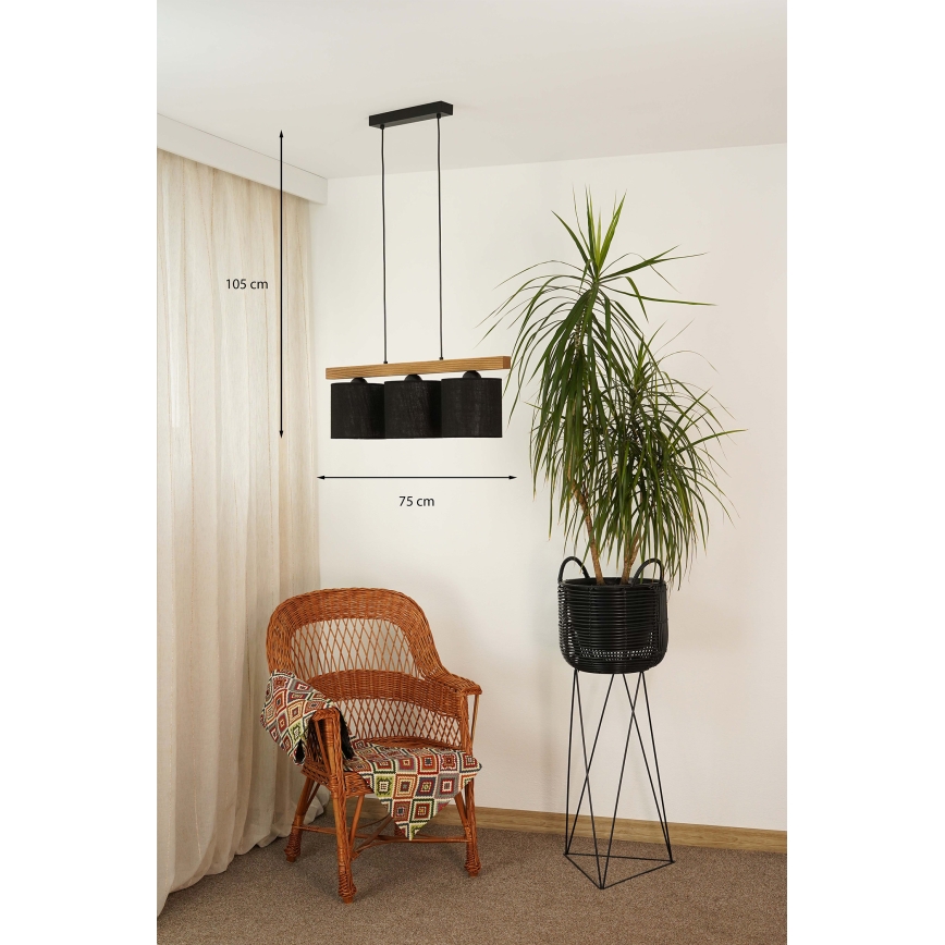 Brilagi - Suspension filaire FOREST 3xE27/15W/230V pin/noir